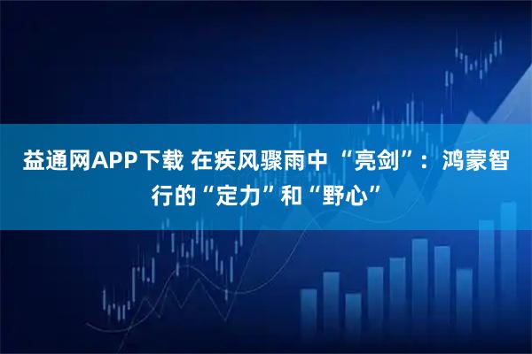 益通网APP下载 在疾风骤雨中 “亮剑”：鸿蒙智行的“定力”和“野心”